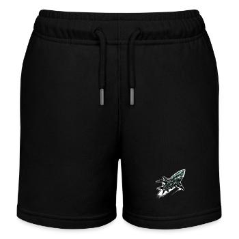 Shark Robot - Kids Organic Sweat Shorts by Stanley/Stella - black - Front