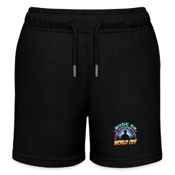 Disc Jockey Music On World Turntable Disc Jockeys - Kinder Organic Joggingshorts Mini Bolter von Stanley/Stella - Schwarz - Vorne