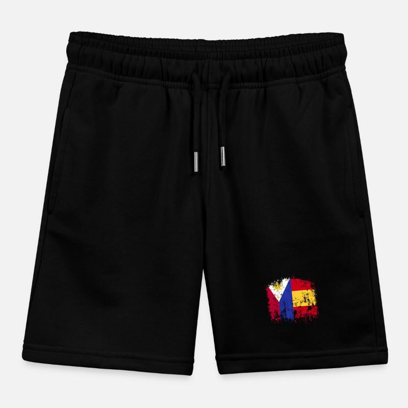 Philippines Spain Flag Kids Organic Sweat Shorts by Stanley/Stella