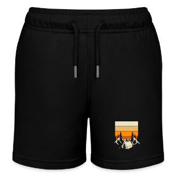 Camping Zelten - Kinder Organic Joggingshorts Mini Bolter von Stanley/Stella - Schwarz - Vorne