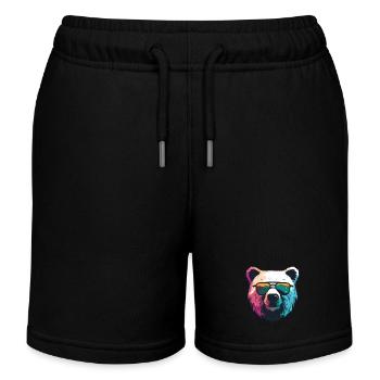 Eisbär Kopf Cool Polar bär - Kinder Organic Joggingshorts Mini Bolter von Stanley/Stella - Schwarz - Vorne