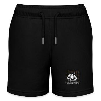 Disc Jockey Before Coffee Turntable Coffee Lover - Kinder Organic Joggingshorts Mini Bolter von Stanley/Stella - Schwarz - Vorne