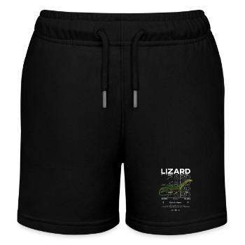 Green Tree Monitor Streetwear Lizard Keeper - Kids Organic Sweat Shorts by Stanley/Stella - black - Front