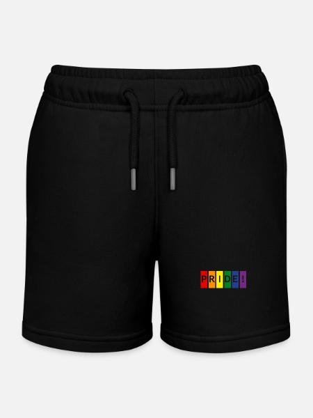 Pride Colors - Kids Organic Sweat Shorts by Stanley/Stella - black