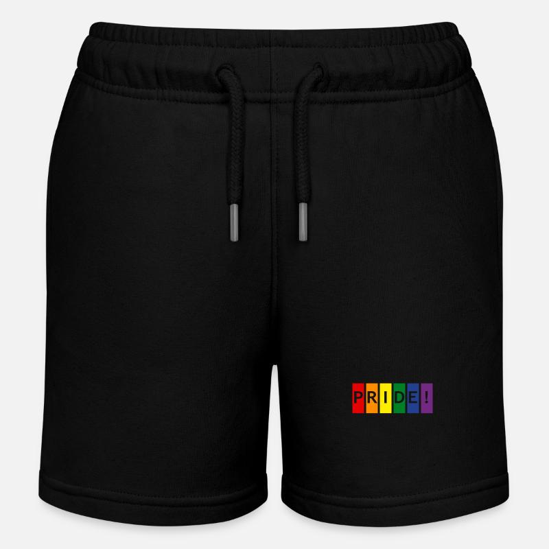 Pride Colors - Kids Organic Sweat Shorts by Stanley/Stella - black
