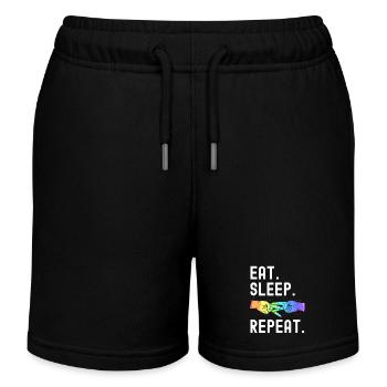 Essen Schlaf Liebe Wiederholen Lesbischer Stolz Lustig - Kinder Organic Joggingshorts Mini Bolter von Stanley/Stella - Schwarz - Vorne
