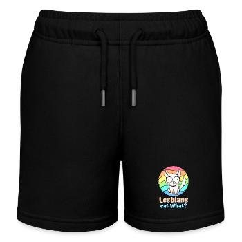Lesbiennes Manger Ce Chat Drôle Humour Jeu De Mots LGBTQ Pride - Short de jogging enfant bio Stanley/Stella - noir - Devant