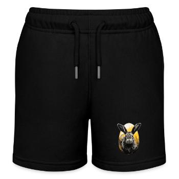 Hase, Osterhase, Kaninchen - Kinder Organic Joggingshorts Mini Bolter von Stanley/Stella - Schwarz - Vorne