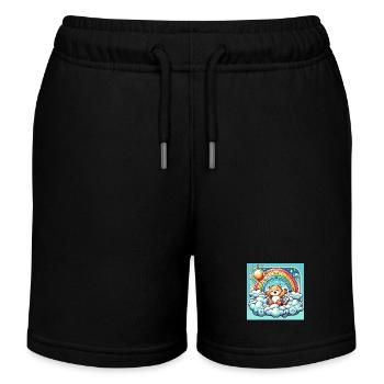 Sonnenaufgang Regenbogen Fantasie Paradies Sonne - Kinder Organic Joggingshorts Mini Bolter von Stanley/Stella - Schwarz - Vorne