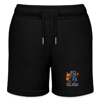 Epic Music Black Mage with E-Guitar and Fire - Kids Organic Sweat Shorts by Stanley/Stella - black - Front