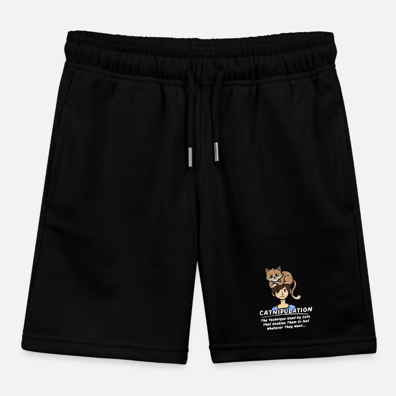 Catnipulation Technique Of Kitten Lover Cute Cat Kids Organic Sweat Shorts by Stanley/Stella