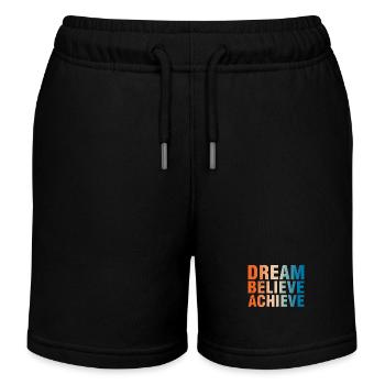 Rêver, croire, atteindre la motivation - Short de jogging enfant bio Stanley/Stella - noir - Devant