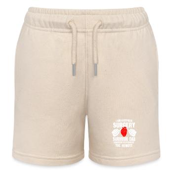 Bypass Surgery Surviving Dad - Kids Organic Sweat Shorts by Stanley/Stella - soft Ecru - Front