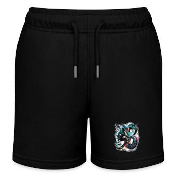 Skateboard Skater Design Für 8 Jahre Jungen - Kinder Organic Joggingshorts Mini Bolter von Stanley/Stella - Schwarz - Vorne