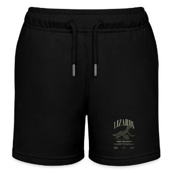Green Tree Monitor Streetwear Lizard Keeper - Kids Organic Sweat Shorts by Stanley/Stella - black - Front