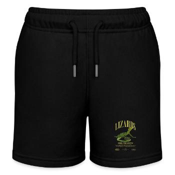 Green Tree Monitor Streetwear Lizard Keeper - Kids Organic Sweat Shorts by Stanley/Stella - black - Front
