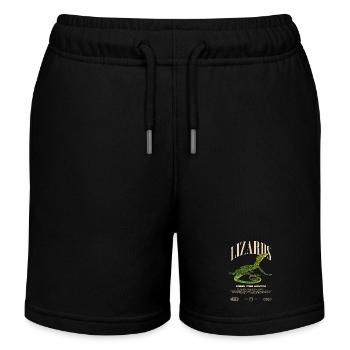 Green Tree Monitor Streetwear Lizard Keeper - Kids Organic Sweat Shorts by Stanley/Stella - black - Front