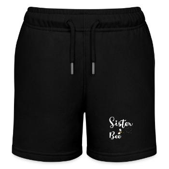 Joyeuse fête des mères soeur abeille famille assortie - Short de jogging enfant bio Stanley/Stella - noir - Devant