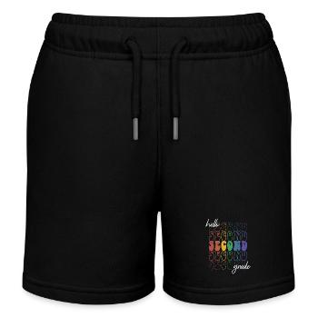 Bonjour 2e année rétro Groovy cadeau de l’école primaire - Short de jogging enfant bio Stanley/Stella - noir - Devant