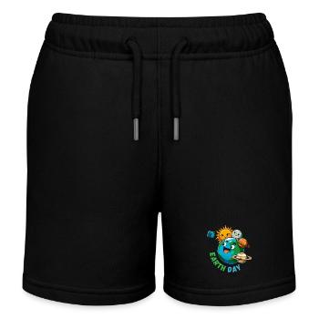 Happy Earth Day Erde Weltkugel Umwelt Natur Selfie - Kinder Organic Joggingshorts Mini Bolter von Stanley/Stella - Schwarz - Vorne
