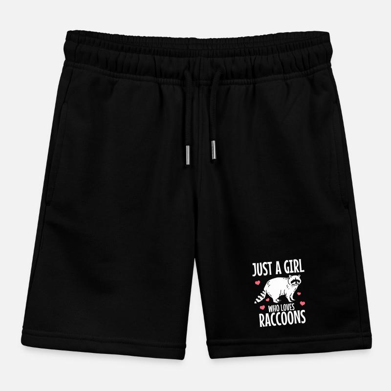 Raccoon Funny Gift Kids Organic Sweat Shorts by Stanley/Stella