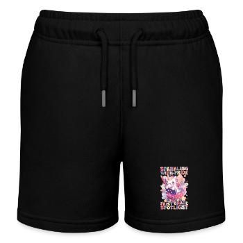 Sparkling With Pride 1st Grade Unicorn Girl - Kids Organic Sweat Shorts by Stanley/Stella - black - Front