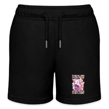 Sparkling With Pride 2nd Grade Unicorn Girl - Kids Organic Sweat Shorts by Stanley/Stella - black - Front