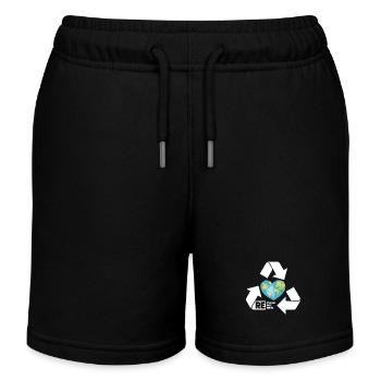 Recycling Logo Recyceln Symbol Tag der Erde - Liebe - Kinder Organic Joggingshorts Mini Bolter von Stanley/Stella - Schwarz - Vorne