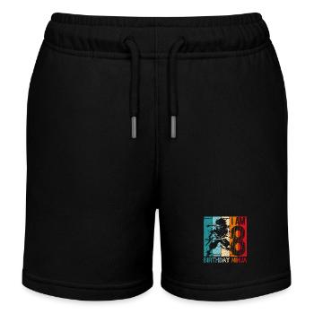 Retro Ninja 8 Jahre Junge 8. Geburtstag Geschenk - Kinder Organic Joggingshorts Mini Bolter von Stanley/Stella - Schwarz - Vorne