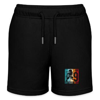 Rétro Ninja 9 ans garçon 9e cadeau d’anniversaire - Short de jogging enfant bio Stanley/Stella - noir - Devant