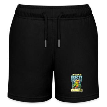 Conure I Only Love My Bed And My Parrot Bird Lover - Kids Organic Sweat Shorts by Stanley/Stella - black - Front