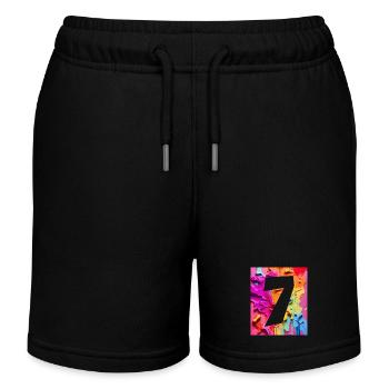 NR. 7 NUMMER 7 BUNT 7. GEBURTSTAG - Kinder Organic Joggingshorts Mini Bolter von Stanley/Stella - Schwarz - Vorne