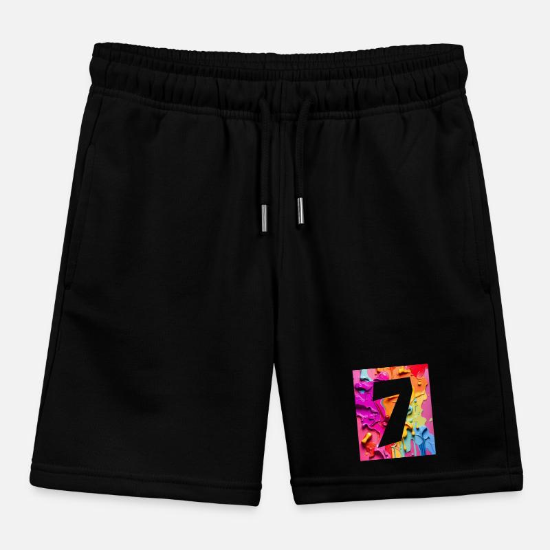 NON. 7 NUMÉRO 7 COLORÉ 7E ANNIVERSAIRE Short de jogging enfant bio Stanley/Stella