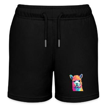 L’alpaga dans le Pop Art - Short de jogging enfant bio Stanley/Stella - noir - Devant