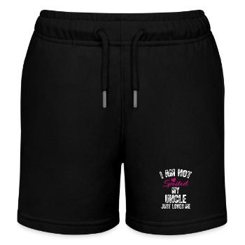 I'm Not Spoiled My Uncle Loves Me Funny Family - Kids Organic Sweat Shorts by Stanley/Stella - black - Front