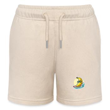 Surfer sur la banane avec moustache - Short de jogging enfant bio Stanley/Stella - écru doux - Devant