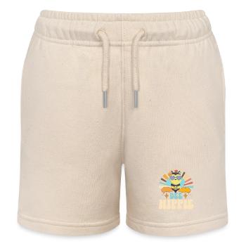 Bee Hippie Biene Peace - Kids Organic Sweat Shorts by Stanley/Stella - soft Ecru - Front