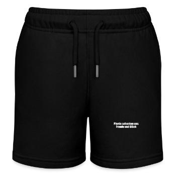 Reiten - Pferde schenken uns Freude und Glück - Kinder Organic Joggingshorts Mini Bolter von Stanley/Stella - Schwarz - Vorne
