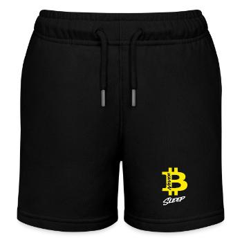 Bitcoin Never Sleeps Bitcoin Btc Crypto Currency - Kids Organic Sweat Shorts by Stanley/Stella - black - Front