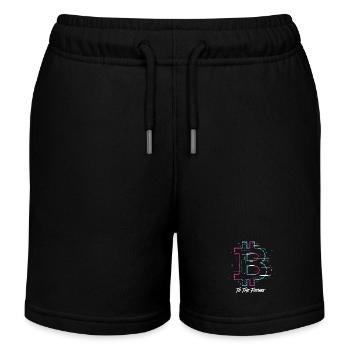Bitcoin To The Future Bitcoin Btc Crypto Currency - Kids Organic Sweat Shorts by Stanley/Stella - black - Front