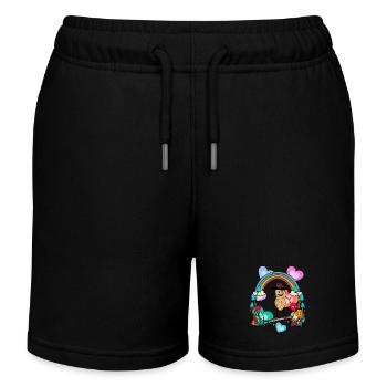 Peanut Peanuts Rainbow Hearts Birthday - Kids Organic Sweat Shorts by Stanley/Stella - black - Front