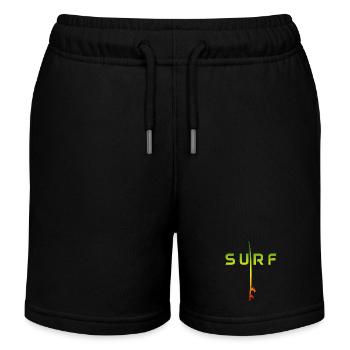 Surfing Vintage Surfer Gift - Kids Organic Sweat Shorts by Stanley/Stella - black - Front