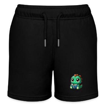 Dino reads a book - Kids Organic Sweat Shorts by Stanley/Stella - black - Front