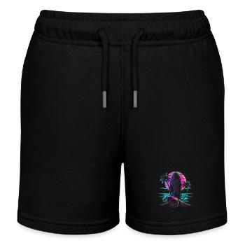 Surf Retro Wave Neon Surfer cadeau - Short de jogging enfant bio Stanley/Stella - noir - Devant