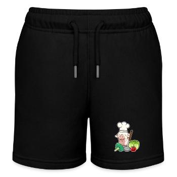 Schwein Gemüse Vegetarisch Koch Ferkel - Kinder Organic Joggingshorts Mini Bolter von Stanley/Stella - Schwarz - Vorne