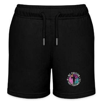 Pêcheur de truite Ma passion Ma truite Pêche à la mouche - Short de jogging enfant bio Stanley/Stella - noir - Devant
