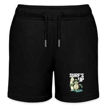 Surfen Schildkröte Surfer Geschenk - Kinder Organic Joggingshorts Mini Bolter von Stanley/Stella - Schwarz - Vorne