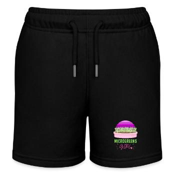 MICROGREENS MÄDCHEN | Urban Gardening Sprossen - Kinder Organic Joggingshorts Mini Bolter von Stanley/Stella - Schwarz - Vorne