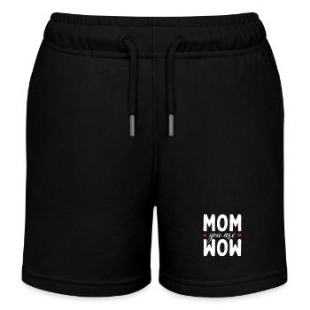 Mama Du Bist Wow Mom You Are Wow Mutter Muttertag - Kinder Organic Joggingshorts Mini Bolter von Stanley/Stella - Schwarz - Vorne