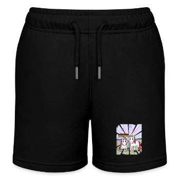 Unicorns Unicorn Mythical Animal Love Heart Valentine - Kids Organic Sweat Shorts by Stanley/Stella - black - Front